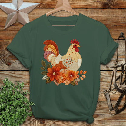 Faux Embroidery Fall Chicken Softstyle Tee