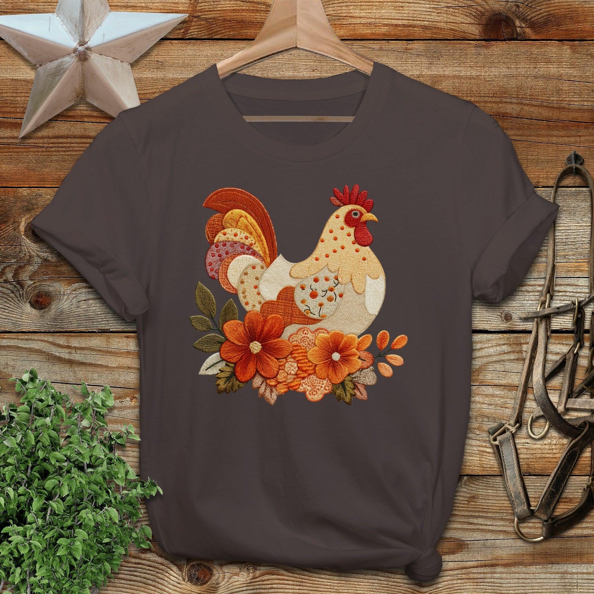Faux Embroidery Fall Chicken Softstyle Tee