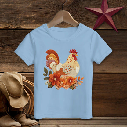 Faux Embroidery Fall Chicken T-shirt (Toddler)
