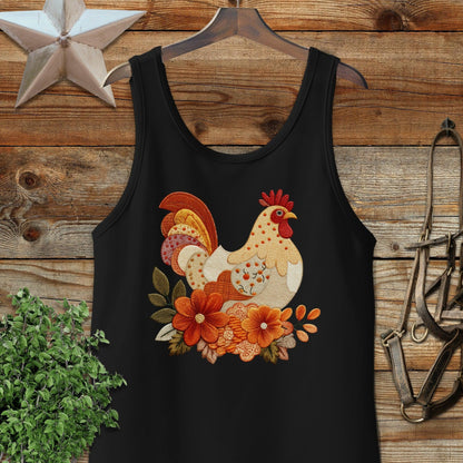 Faux Embroidery Fall Chicken Tank Top