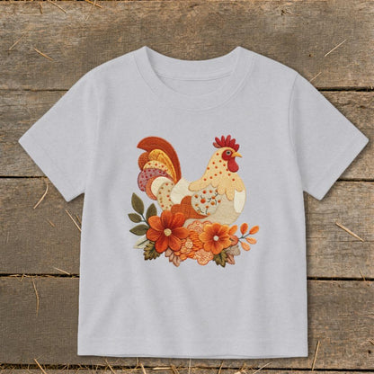 Faux Embroidery Fall Chicken Toddler Tee