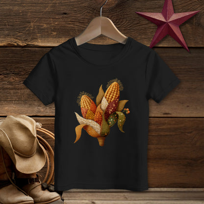 Faux Embroidery Fall Corn Stalk T-shirt (Toddler)