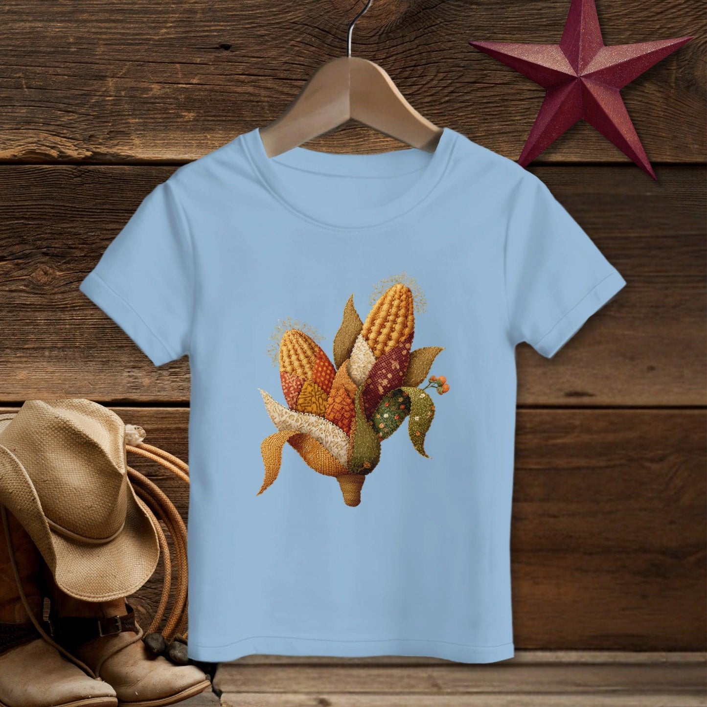 Faux Embroidery Fall Corn Stalk T-shirt (Toddler)