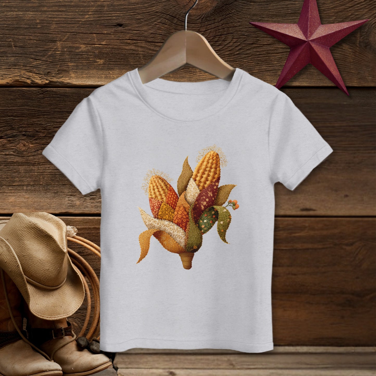 Faux Embroidery Fall Corn Stalk T-shirt (Toddler)