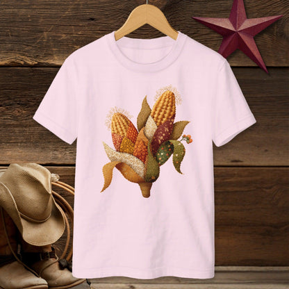 Faux Embroidery Fall Corn Stalk T-shirt (Youth)