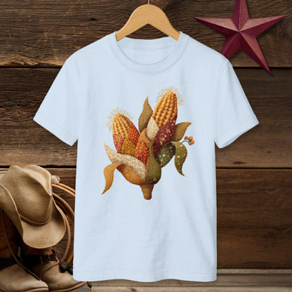 Faux Embroidery Fall Corn Stalk T-shirt (Youth)