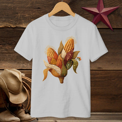 Faux Embroidery Fall Corn Stalk T-shirt (Youth)