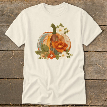 Faux Embroidery Fall Pumpkin Classic Tee