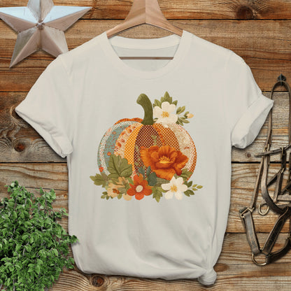 Faux Embroidery Fall Pumpkin Softstyle Tee