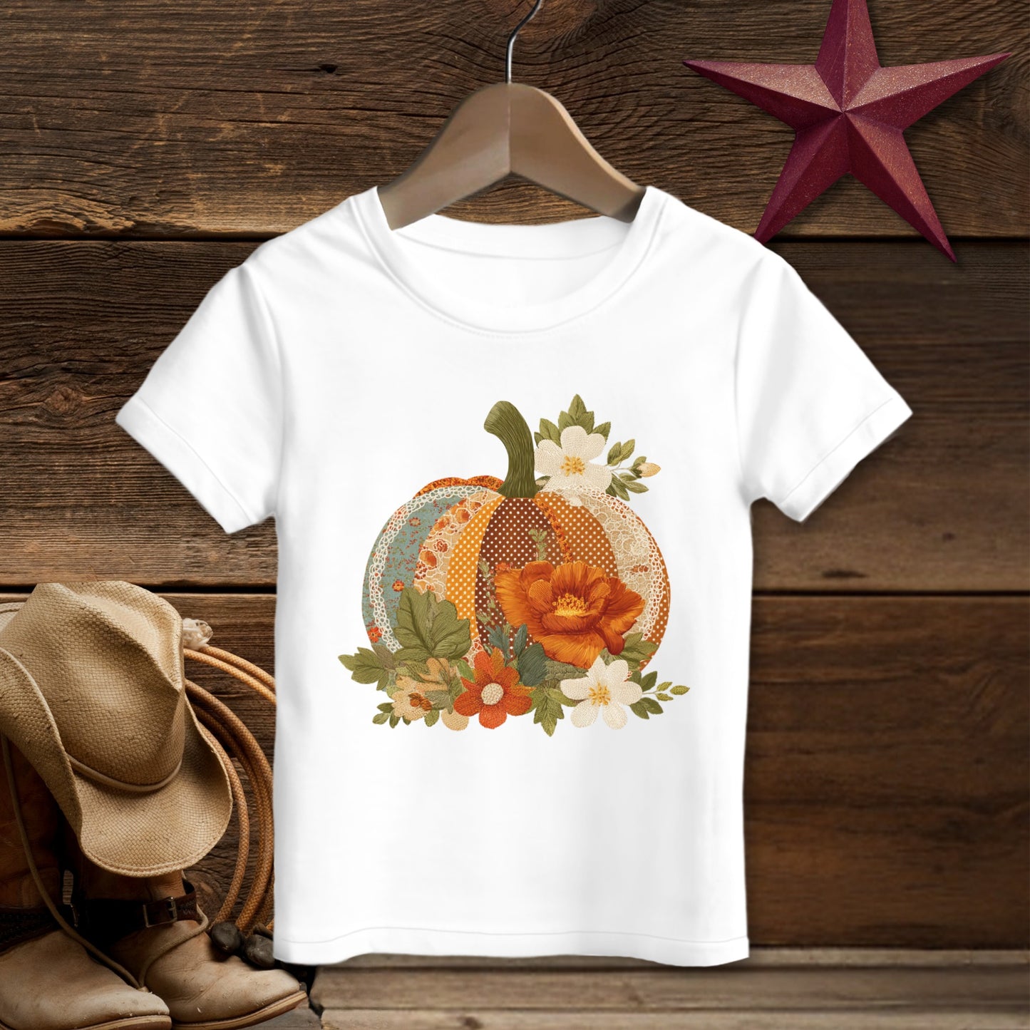 Faux Embroidery Fall Pumpkin T-shirt (Toddler)