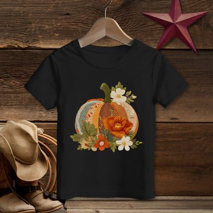 Faux Embroidery Fall Pumpkin T-shirt (Toddler)
