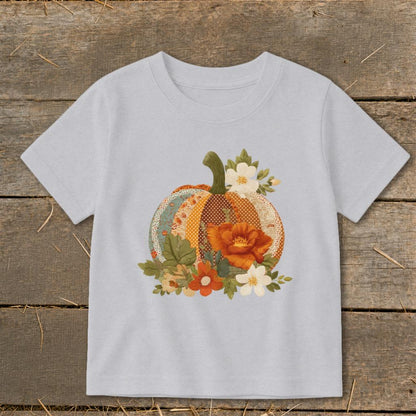 Faux Embroidery Fall Pumpkin Toddler Tee