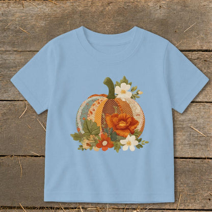 Faux Embroidery Fall Pumpkin Toddler Tee