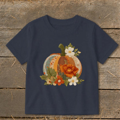 Faux Embroidery Fall Pumpkin Toddler Tee