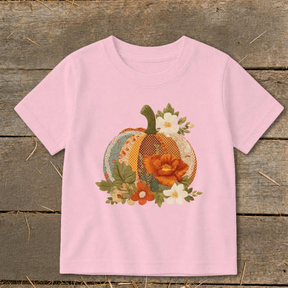 Faux Embroidery Fall Pumpkin Toddler Tee