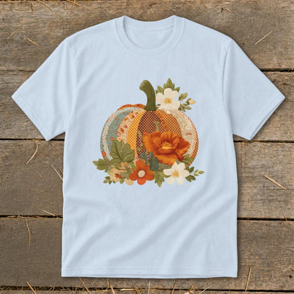 Faux Embroidery Fall Pumpkin Youth Tee