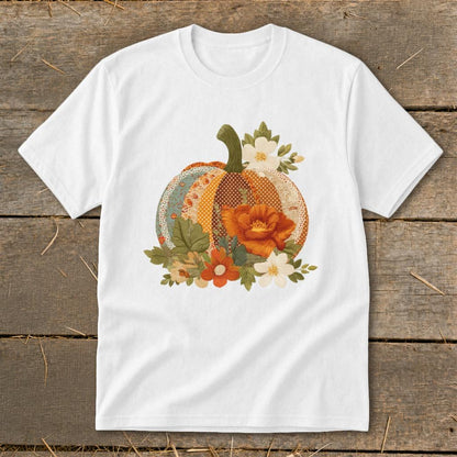 Faux Embroidery Fall Pumpkin Youth Tee