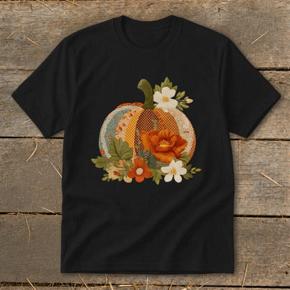 Faux Embroidery Fall Pumpkin Youth Tee