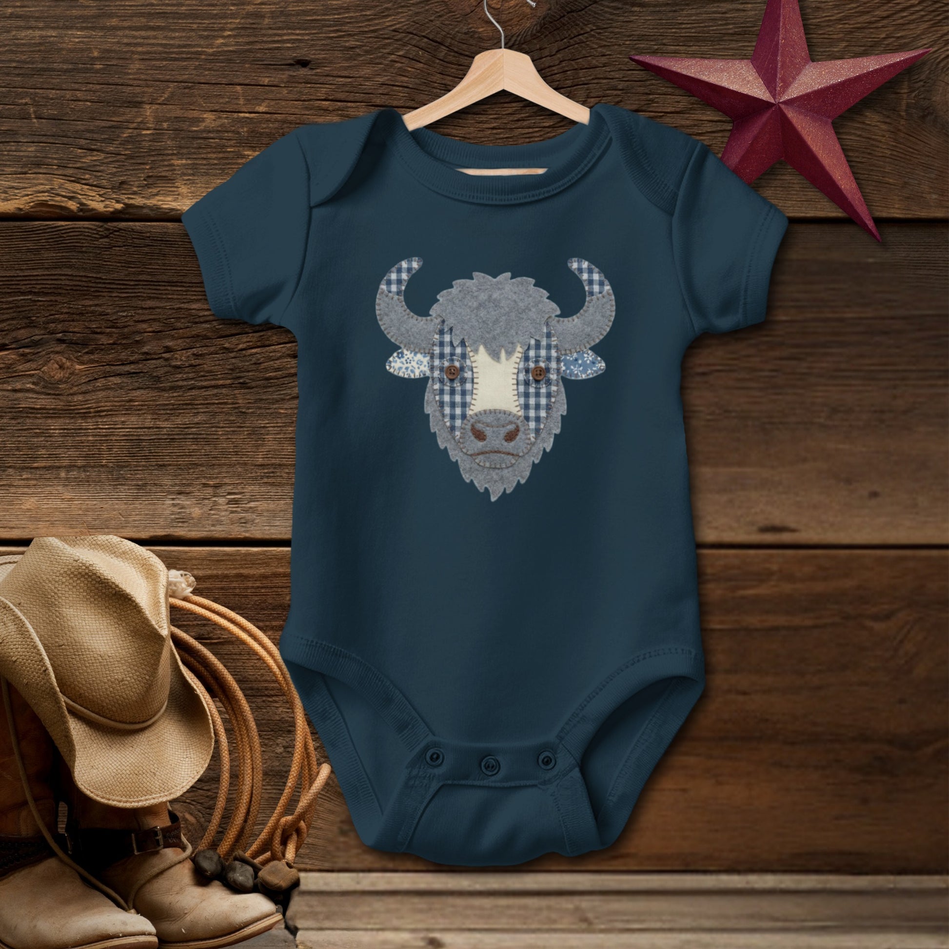 Faux Patchwork Bison Bodysuit (Baby)
