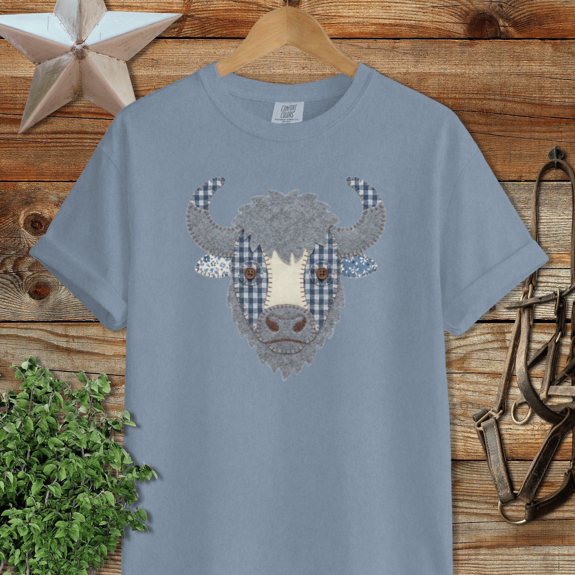 Faux Patchwork Bison Signature Tee