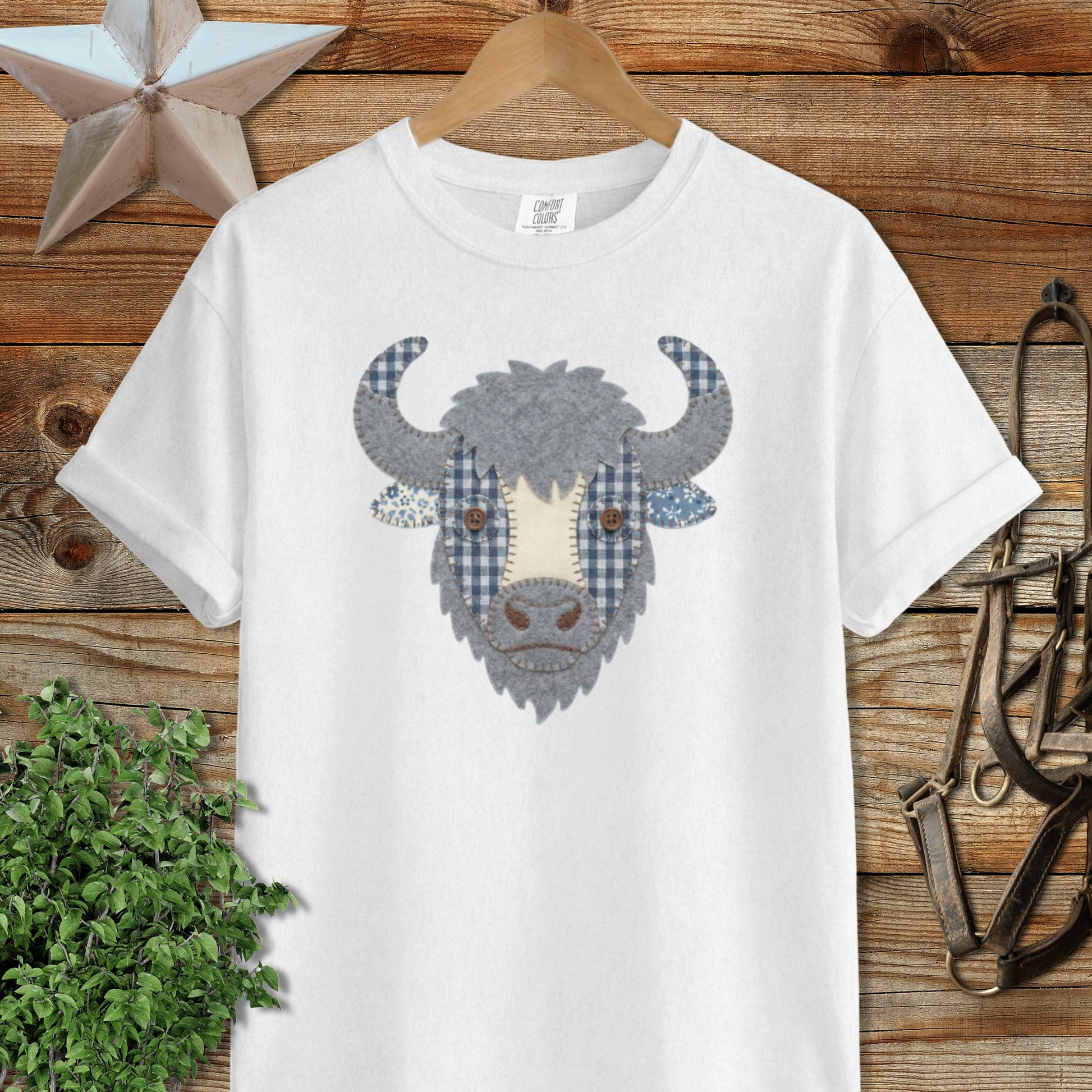 Faux Patchwork Bison Signature Tee