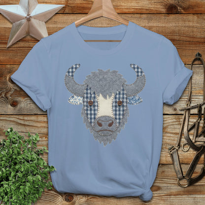 Faux Patchwork Bison Softstyle Tee