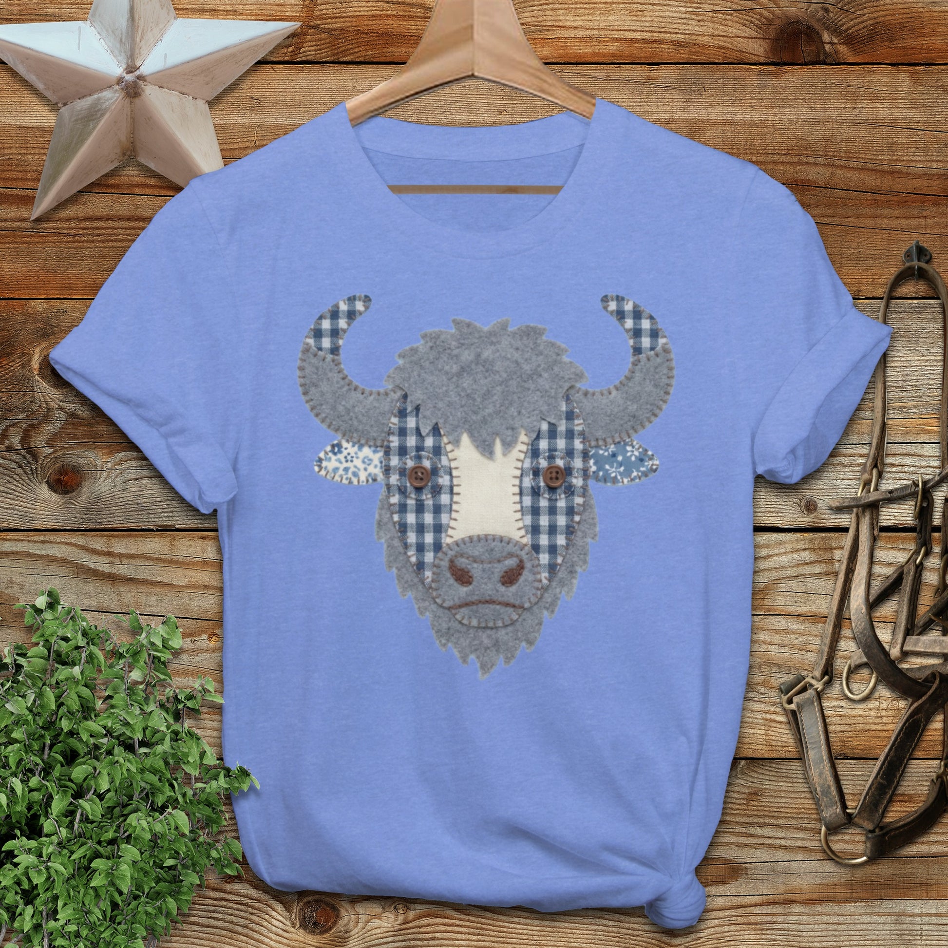 Faux Patchwork Bison Softstyle Tee