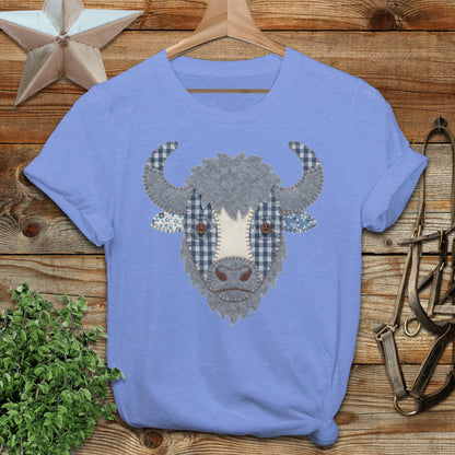 Faux Patchwork Bison Softstyle Tee