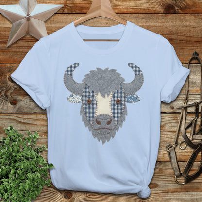Faux Patchwork Bison Softstyle Tee