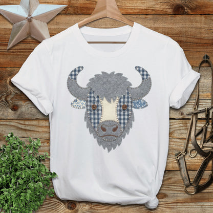 Faux Patchwork Bison Softstyle Tee