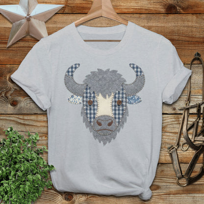 Faux Patchwork Bison Softstyle Tee