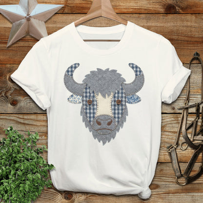 Faux Patchwork Bison Softstyle Tee