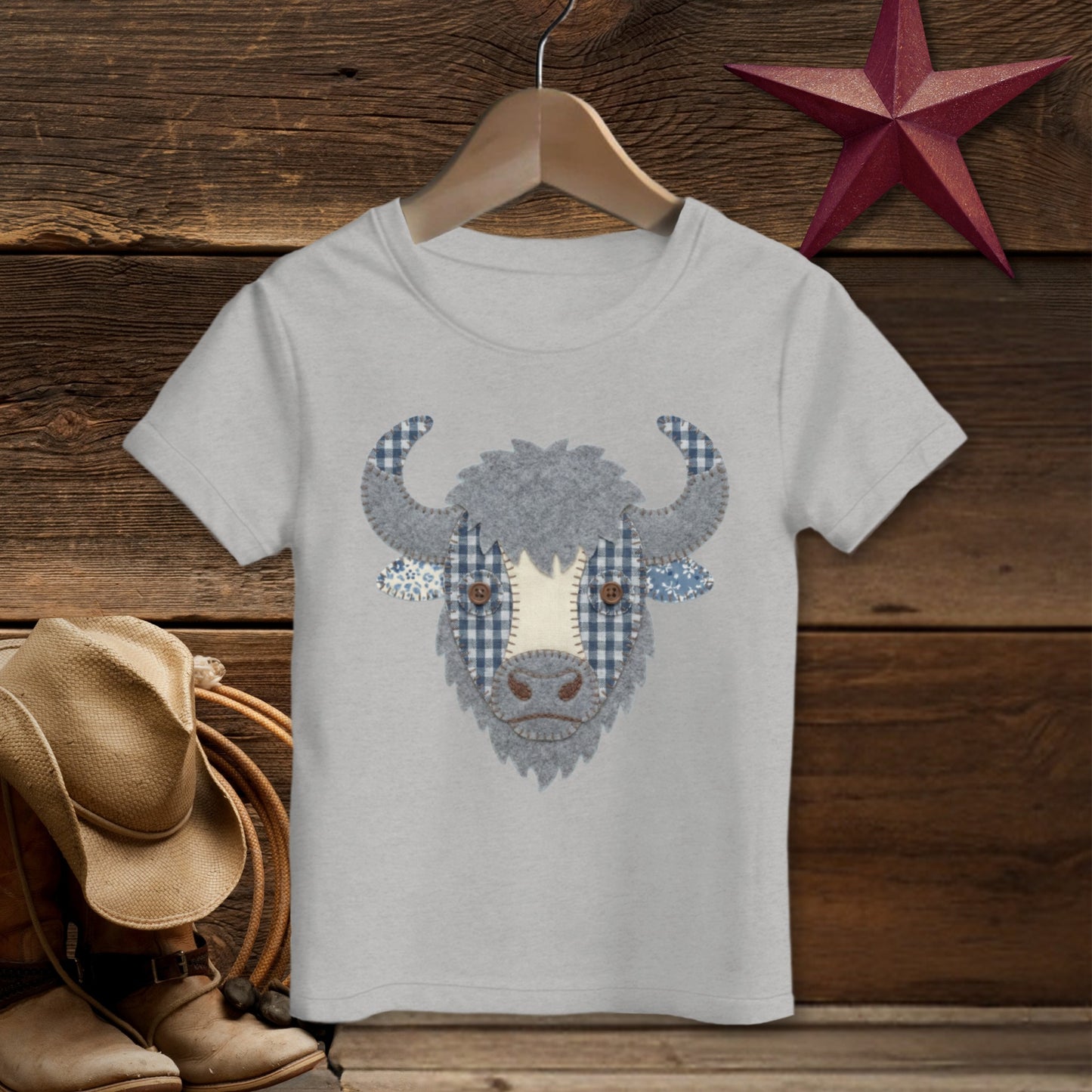 Faux Patchwork Bison T-shirt (Toddler)