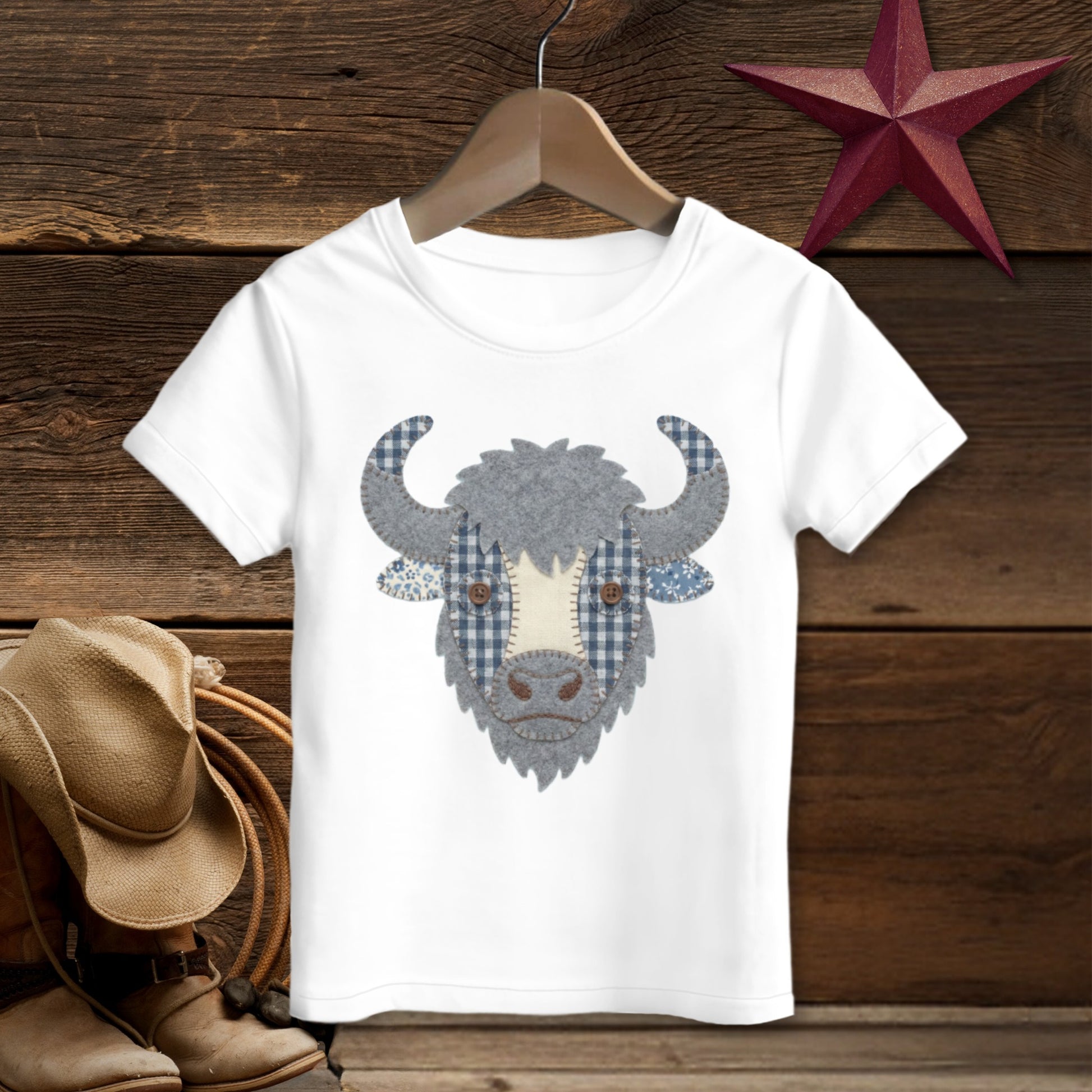 Faux Patchwork Bison T-shirt (Toddler)