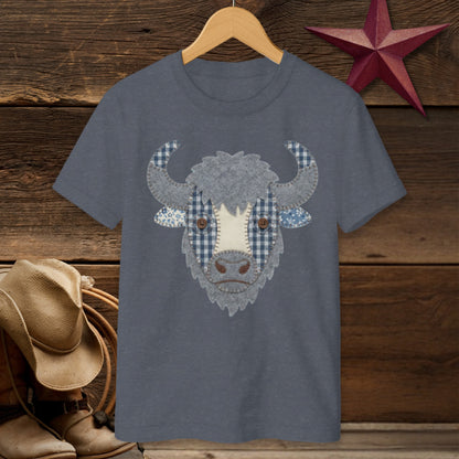 Faux Patchwork Bison T-shirt (Youth)