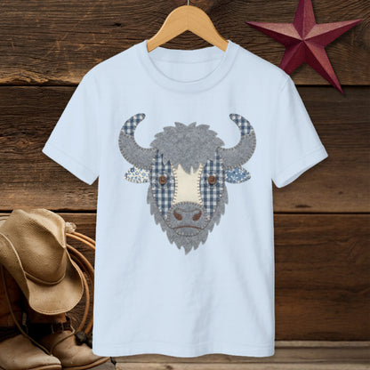 Faux Patchwork Bison T-shirt (Youth)