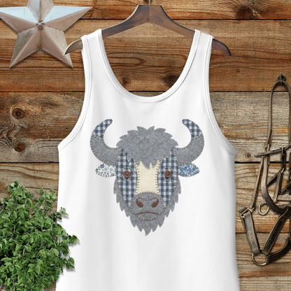 Faux Patchwork Bison Tank Top
