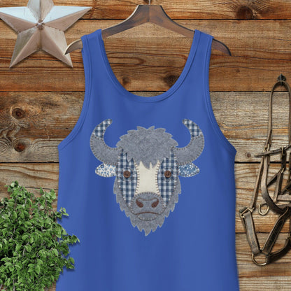 Faux Patchwork Bison Tank Top