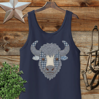 Faux Patchwork Bison Tank Top