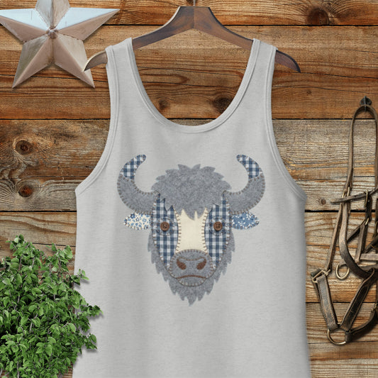 Faux Patchwork Bison Tank Top