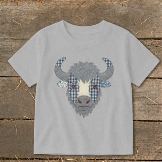 Faux Patchwork Bison Toddler Tee