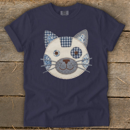 Faux Patchwork Cat Signature Tee