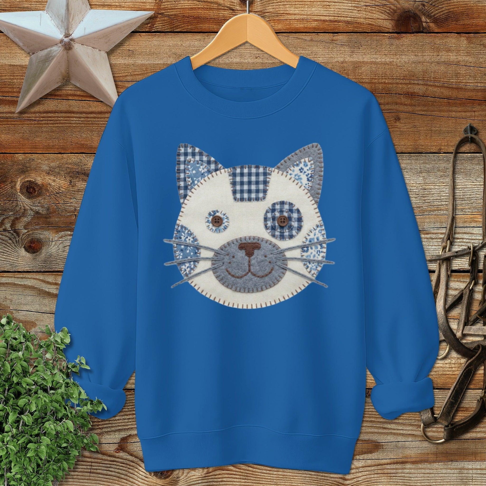 Faux Patchwork Cat Sweatshirt