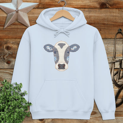 Faux Patchwork Cow Hoodie