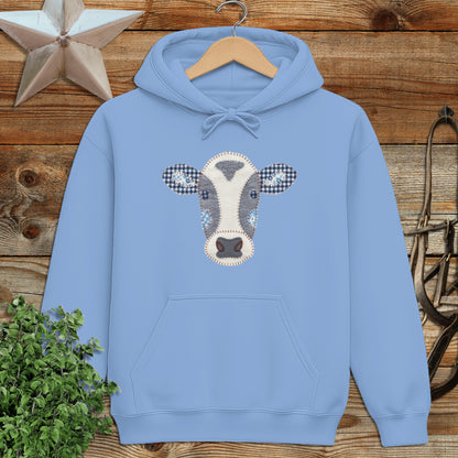 Faux Patchwork Cow Hoodie