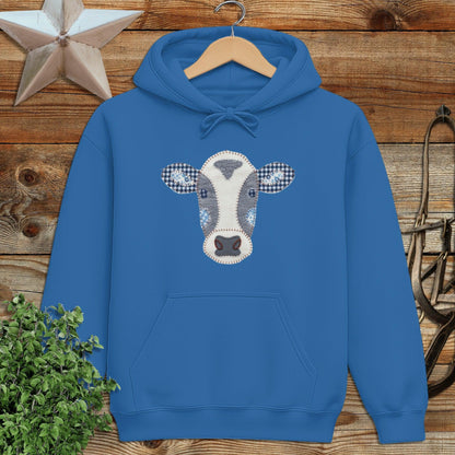 Faux Patchwork Cow Hoodie
