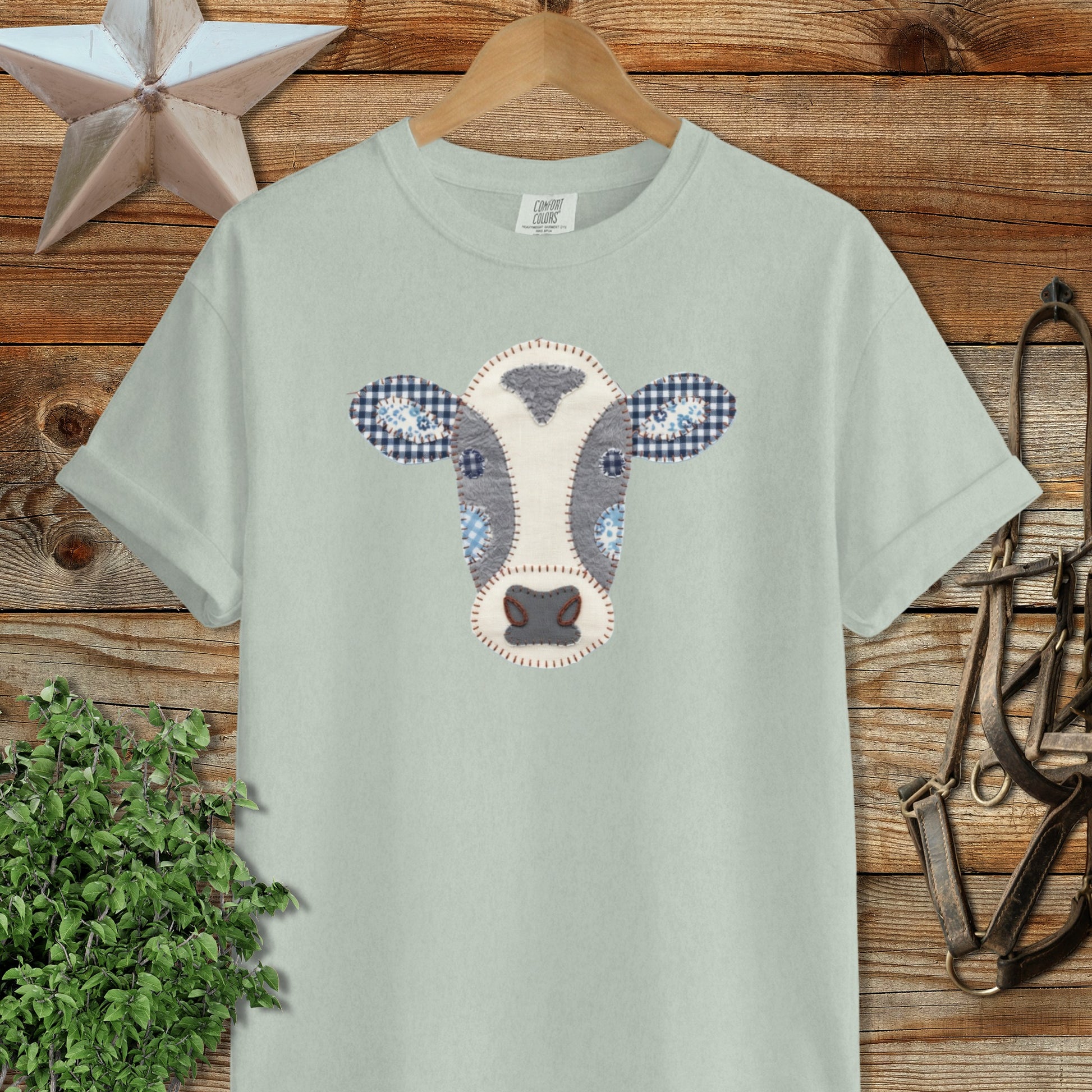 Faux Patchwork Cow Signature Tee
