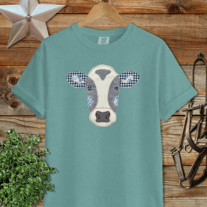 Faux Patchwork Cow Signature Tee