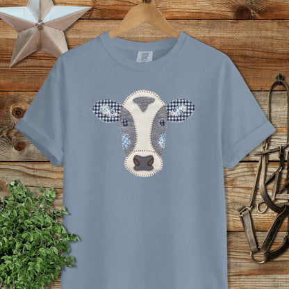Faux Patchwork Cow Signature Tee