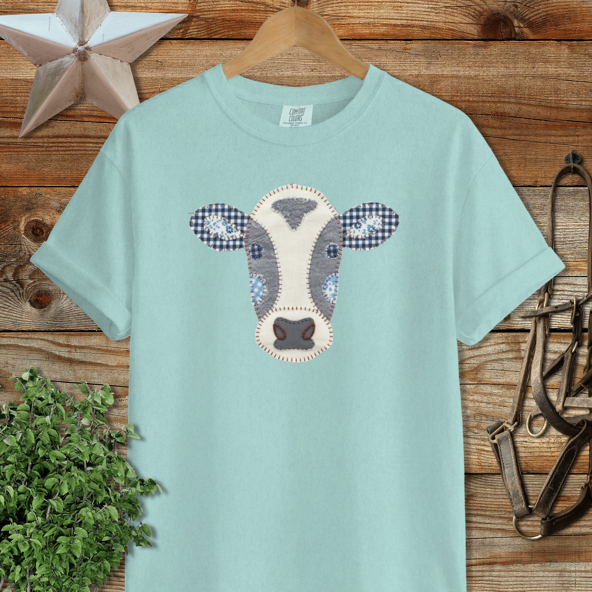 Faux Patchwork Cow Signature Tee